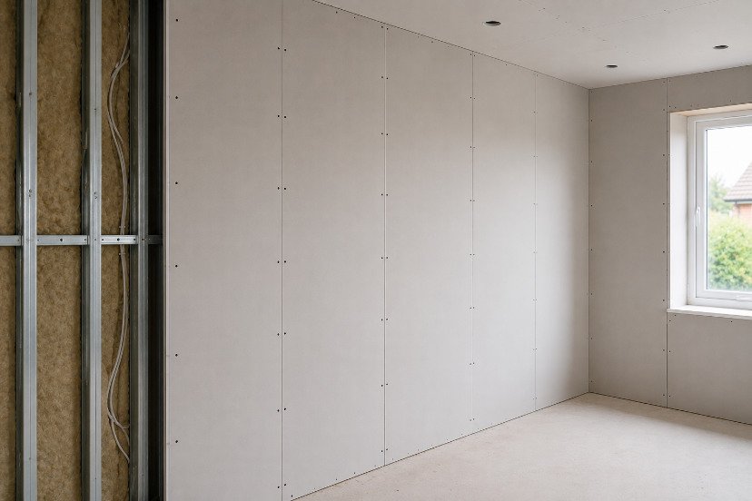 Modern interior with plastered walls