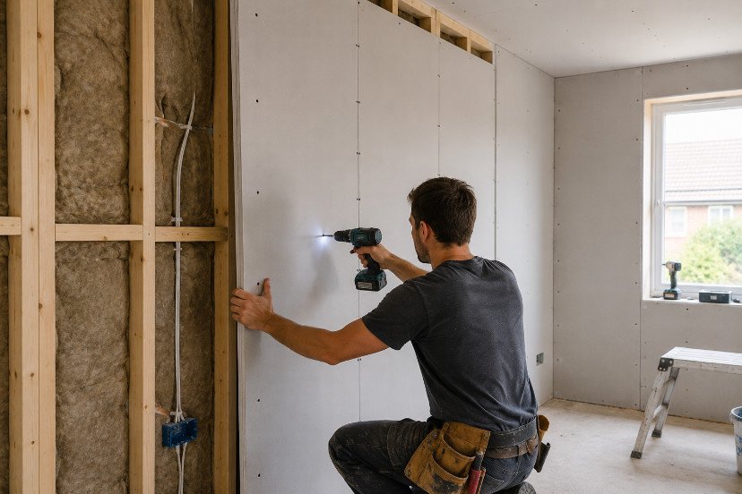 Room renovation with plasterboard